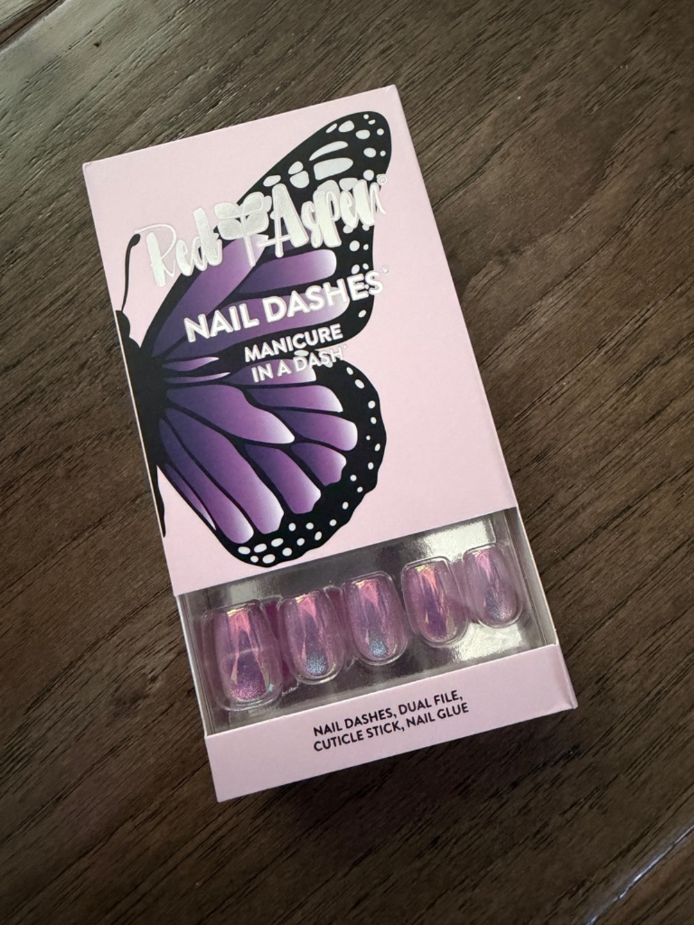 Red Aspen Nail Dashes Purple Iridescent Press-On Nails Her Royal Flyness Fido
